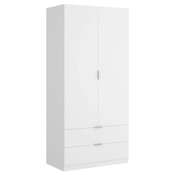 Abie 2 Door Wardrobe with Drawers - White