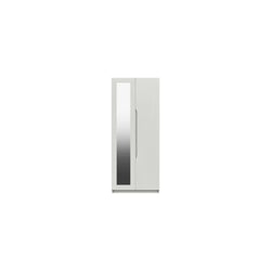 Adras 2 Door Wardrobe - Mirrored and White Gloss