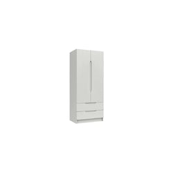 Adras 2 Door Wardrobe with Drawers - White Gloss