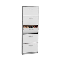 Aina Shoe Cupboard - White and Grey