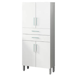 Alivia 4 Door Tallboy Bathroom Cabinet with 2 Drawer  - White