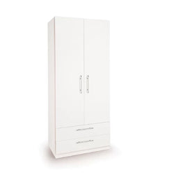 Aliza 2 Door Wardrobe with Drawer - White