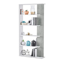 Arya Tall Bookcase - White and Grey