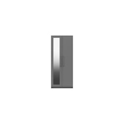 Astrid 2 Door Wardrobe - Mirrored and Dust Grey Gloss