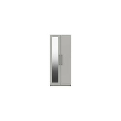 Astrid 2 Door Wardrobe - Mirrored and Light Grey Gloss