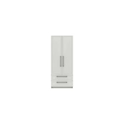 Astrid 2 Door Wardrobe with Drawers - White Gloss