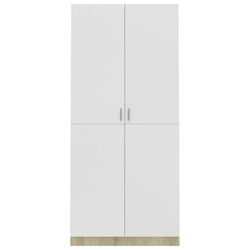 Aurora Wardrobe - White and Sonoma Oak
