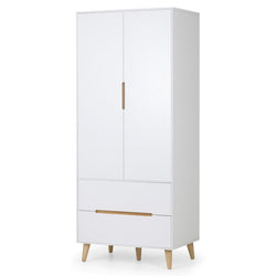 Berte 2 Door Wardrobe with 2 Drawer - Matt White