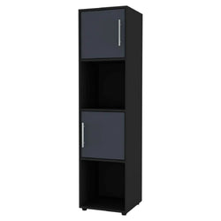 Bodie 30cm W Tall Bookcase - Black and Grey