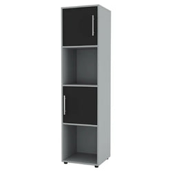 Bodie 30cm W Tall Bookcase - Grey and Black