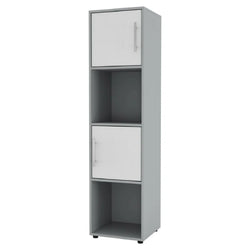 Bodie 30cm W Tall Bookcase - Grey and White