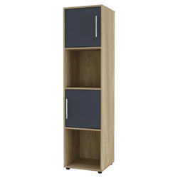 Bodie 30cm W Tall Bookcase - Oak and Grey