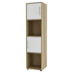 Bodie 30cm W Tall Bookcase - Oak and White