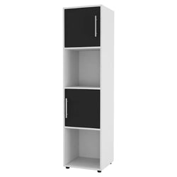 Bodie 30cm W Tall Bookcase - White and Black