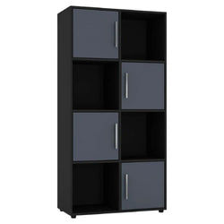 Bodie 60cm W Tall Bookcase - Black and Grey