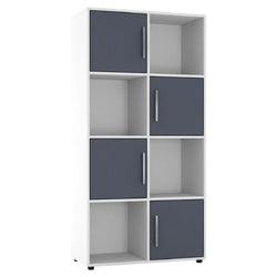 Bodie 60cm W Tall Bookcase - White and Grey