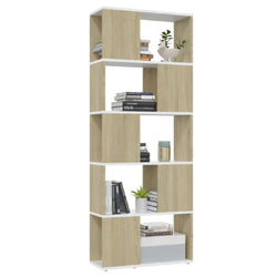 Isla Tall Bookcase - White and Sonoma Oak