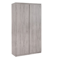 Joriz 2 Door Tallboy Wardrobe with Drawers - Grey Oak