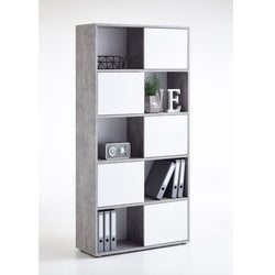 Landa Tall Bookcase - Grey and White