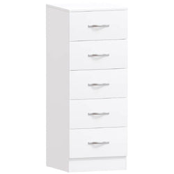 Levi 5 Drawer Tallboy - White