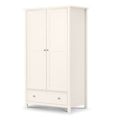 Mady 2 Door Tallboy Wardrobe with Drawers - Surf White