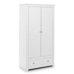 Regis 2 Door Tallboy White Wardrobe with Drawers - Surf White