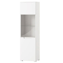 Straton Cupboard - White and Glass Door