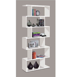 Zermex Tall Bookcase - White (Gloss)